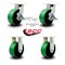 Service Caster 8 Inch Heavy Duty Green Poly on Metal Caster Swivel Lock/Brake 2 Rigid, 2PK SCC-KP92S830-PUR-GB-SLB-BSL-2-R-2 - alternate 4